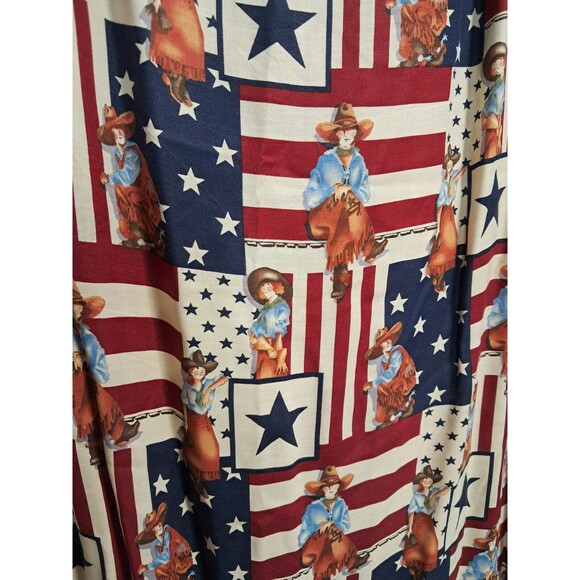 Sharon Young Cowgirl Western American Patriotic Maxi Skirt 14 Cowboy - Picture 5 of 12